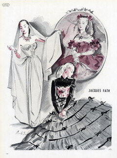Jacques Fath 1945 André Delfau, Evening Gown