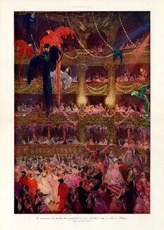 René Lelong 1921 Le Bal Rouge et Violet à l'Opéra Garnier, Grande fête parisienne