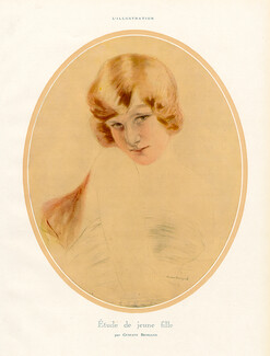 Gustave Brisgand 1921 ''Etude de jeune fille''