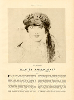 Beautés Américaines, 1921 - Paul Helleu Portraits of American Beauties, Mary Philips, Text by François de Tessan, 6 pages