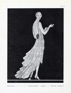 Chéruit 1929 backless flower Evening Gown, Douglas Pollard