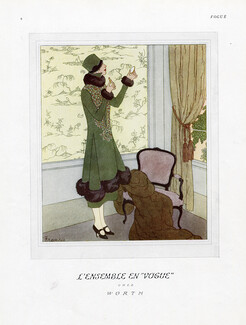 Worth 1924 "L'ensemble en Vogue" Coat and Fur, Francis