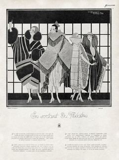 Worth (Couture) 1920 "En sortant du Théâtre" Marcel Hemjic, Cape, Coat