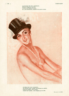 Garry 1930 Music-Hall, Topless Dancer with Top Hat