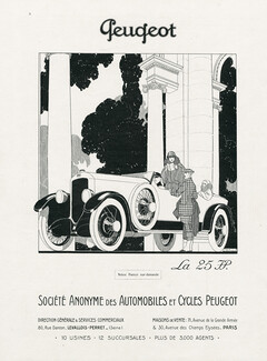 Peugeot (Cars) 1922 La 25 HP, Convertible, René Vincent