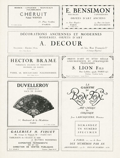Duvelleroy, Cheruit, Bensimon, La Gazette Du Bon Ton... 1924 Labels