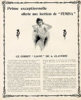 Claverie (Corsetmaker) 1904 Corset "Liane"