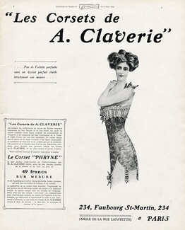 Claverie (Corsetmaker) 1909 Corset "Phryné"