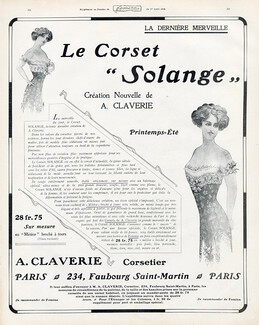 Claverie (Corsetmaker) 1909 Corset "Solange"