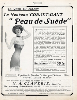 Claverie (Corsetmaker) 1911 Corset-Gant "Peau de Suède"