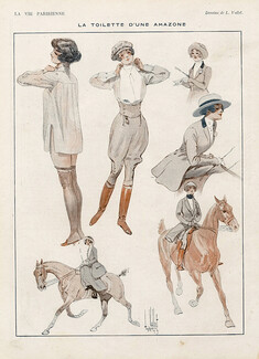 Louis Vallet 1919 ''La toilette d'une amazone'' Horsewoman