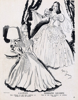 Germaine Lecomte & Gaston 1944 José de Zamora Evening Gown