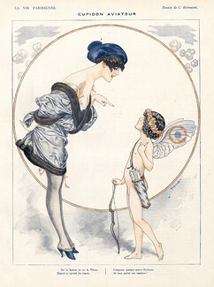 Hérouard 1916 ''Cupidon aviateur'' angel, children