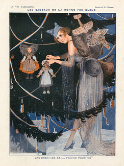 Léonnec 1918 ''Les cadeaux de la bonne fée bleue'' doll, fairy