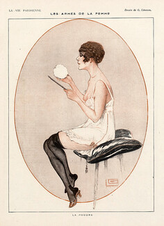 Léonnec 1917 Sexy looking girl, lingerie, make-up