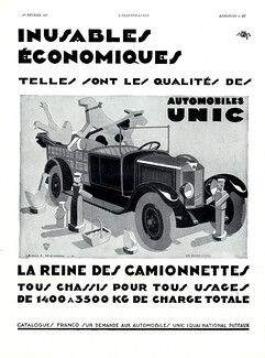 Unic (Cars) 1930 Camionnette, Jean Adrien Mercier, Toys, Affiches Lutetia