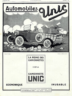 Unic (Cars) 1925 d'après Fernand Couderc, Affiches Ancrenaz