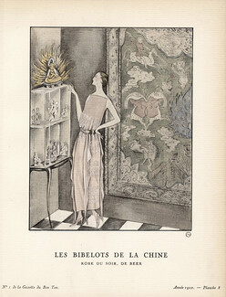 Les Bibelots de la Chine, 1922 - Zenker, Robe du soir de Beer. La Gazette du Bon Ton, n°1 — Planche 8