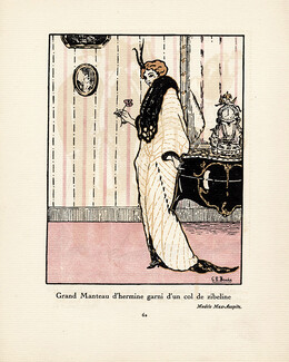 Benda 1912 Gazette du Bon Ton, Pochoir, Fourrures Max Auspitz
