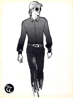 TT Trasformazioni Tessili (Fabric) 1963 Men's Clothing, René Gruau