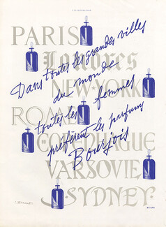 Bourjois 1937 Paris, Londres, New-York, Rome, Copenhague, Varsovie, Sydney