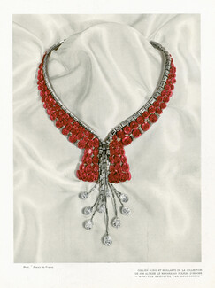Mauboussin 1937 Necklace Rubies, Collection du Maharajah Holkar D'Indore