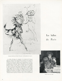 Léonor Fini 1948 Costume design for "Les demoiselles de la nuit", Ballets de Paris, Roland Petit