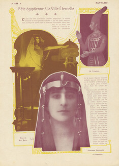 Princesse Giovanelli, Mme de Bea Barti, M. Tyrwhitt 1914 "Fête Egyptienne à la ville Eternelle (Rome)" Egyptian Costume