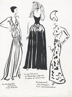 Schiaparelli, Jeanne Lanvin, Mainbocher 1937 Evening Gown