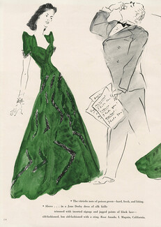 Jane Derby 1940 Evening Gown, Marcel Vertès