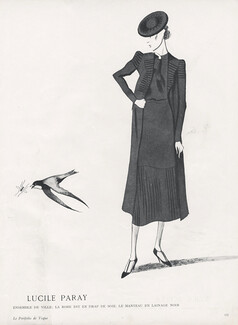 Lucile Paray 1937 Robe & Manteau noir, Raymond De Lavererie