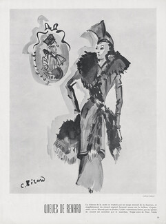 Lucile Paray 1937 Suit fox fur, Christian Bérard