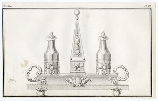 Cabinet des Modes 1786, 8° cahier, planche III, Plateau porté sur quatre pieds, Silverware