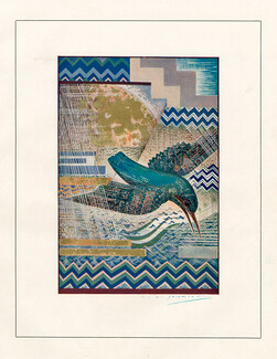 La Légende du Martin Pêcheur, 1926 - François-Louis Schmied, Texte par Rosemonde Gérard, 6 pages