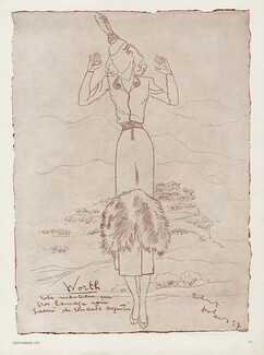 Worth 1937 Robe manteau, Renards argentés, Robert Polack