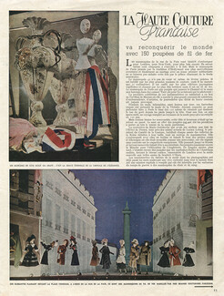La Haute Couture Française ..., 1945 - Théâtre de la Mode Dolls, Texte par Merry Bromberger, 4 pages