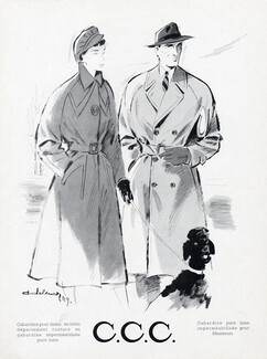 C.C.C 1949 Alexis Delmar, Raincoat, Poodle