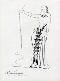 Mad Carpentier 1952 Robe brodée de jais, Evening Gown