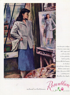 Rosenblum (Couture) 1947 "Advertising Manager" painted by Ben Stahl, suit