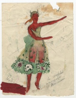 Pierre Roy 1910s, Original Costume Design, Ballerina, Coryphaeus