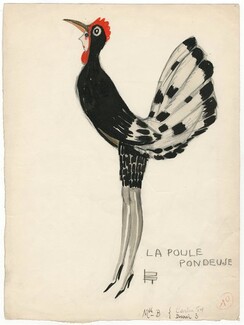 Pol Rab 1930s, "La Poule Pondeuse" (The Laying Hen) Original Costume Design