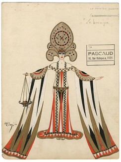 Louis Curti 1927, Original Costume Design, "La Mosaïque Byzantine" Palace