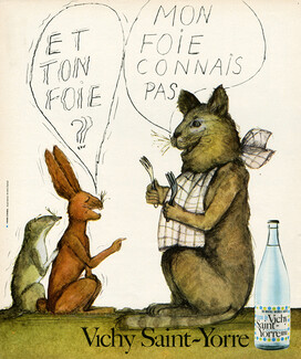 Vichy Saint-Yorre (Water) 1974 The Cat, the Weasel and the small Rabbit, Jean de la Fontaine, André Dahan