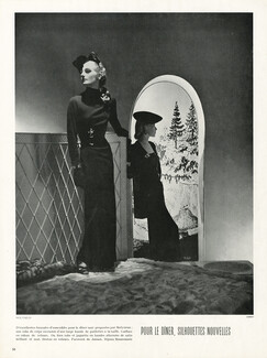 Molyneux 1937 Dinner Dresses, Sequin, Photo Horst