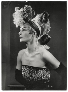 Antoine 1951 Lucky (Top Model) Original Photo Press Agip, Robert Cohen, Strapless Dress Christian Dior