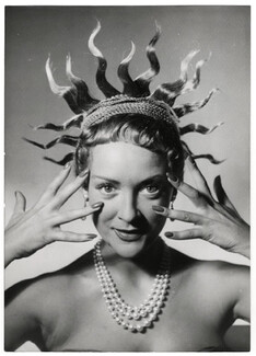 Praline (Top Model) 1951 Original Photo Press Agip, Robert Cohen, Jean Clément (Hairstyle)