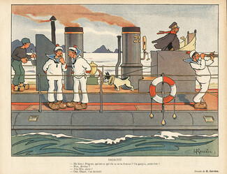 Henri Gervèse 1912 Sailor, Boat, French Bulldog
