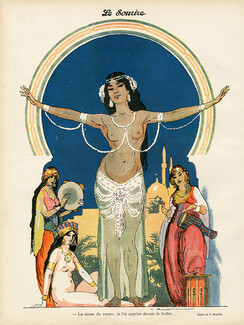 Auguste Roubille 1912 "La danse du ventre", Oriental Dancer Topless