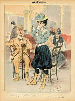 Georges Redon 1901 Elegant Man, Prostitute, Restaurant