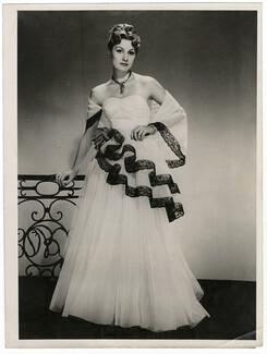 Jeanne Lanvin 1948 Evening Gown, Original Photo Assiociated Press